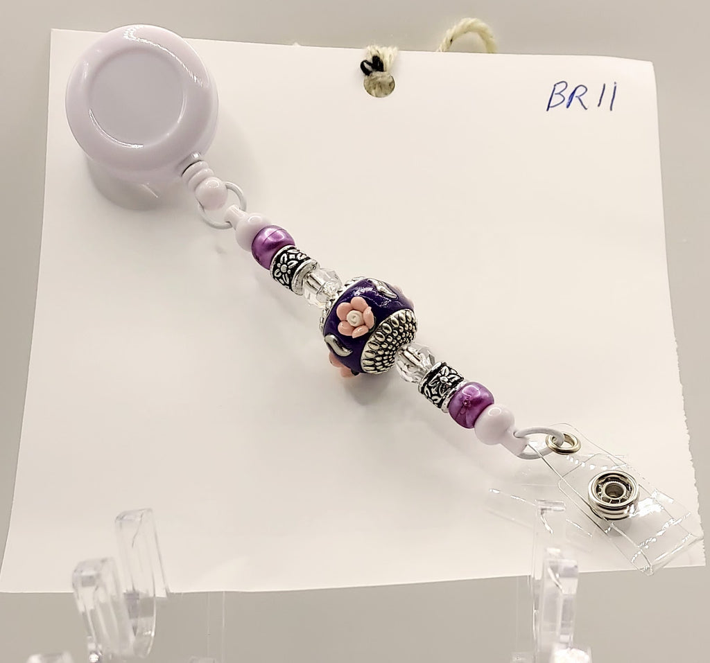 One of a Kind Purple and White Badge Reel
