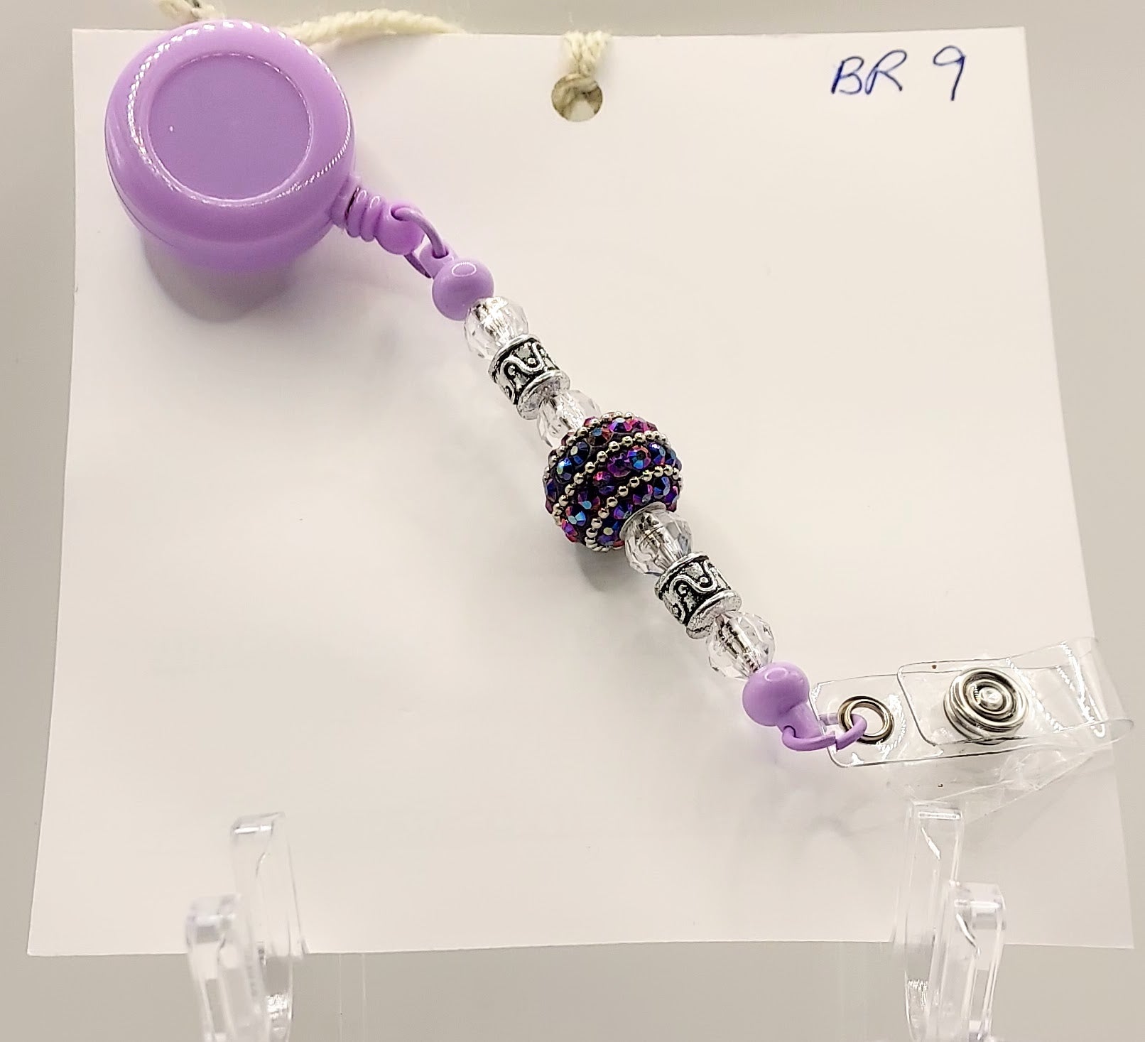 Unique Purple Fidget Beaded Badge Reel
