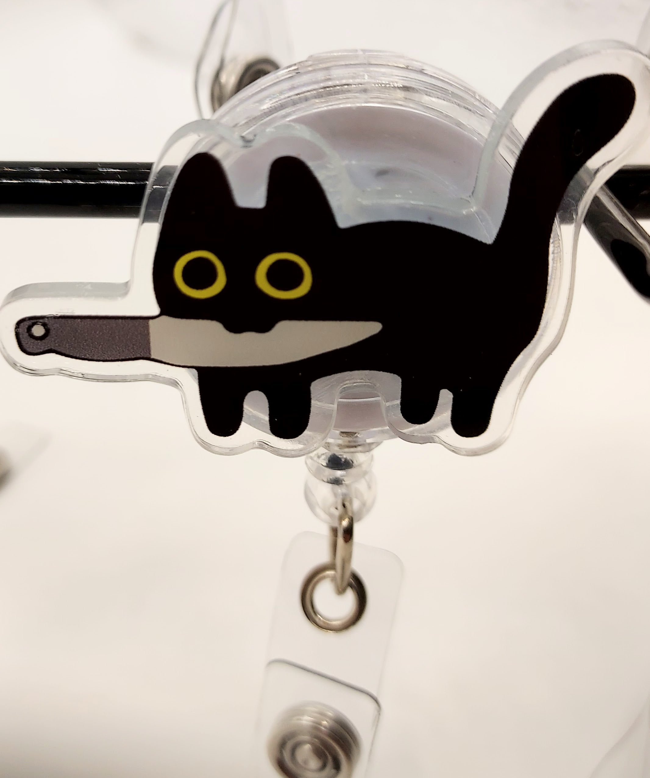 Funny Cat Badge Reel Purr-fect for Your Shift